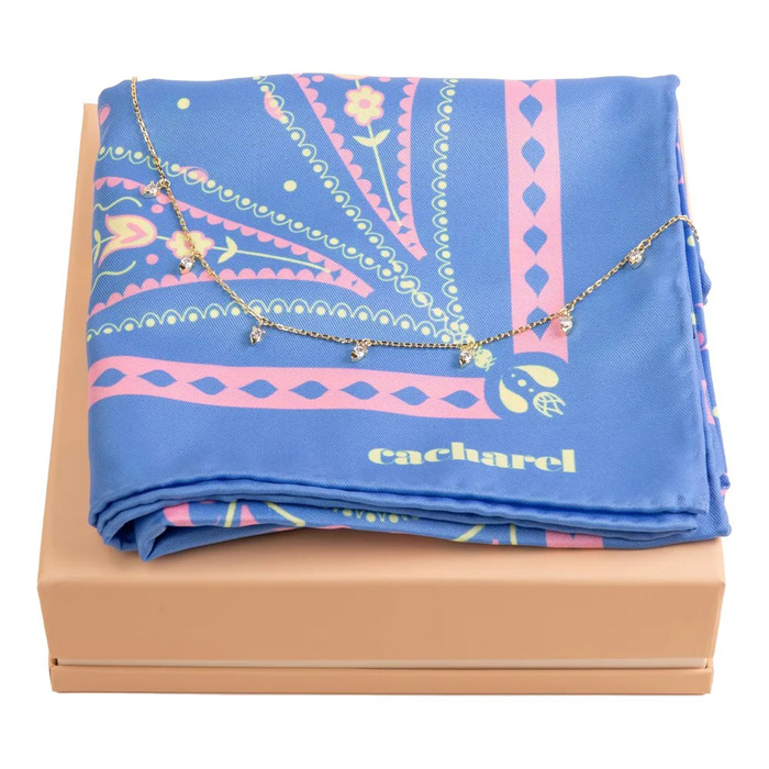 Набор: шарф Alesia Bright Blue и ожерелье Odeon Gold