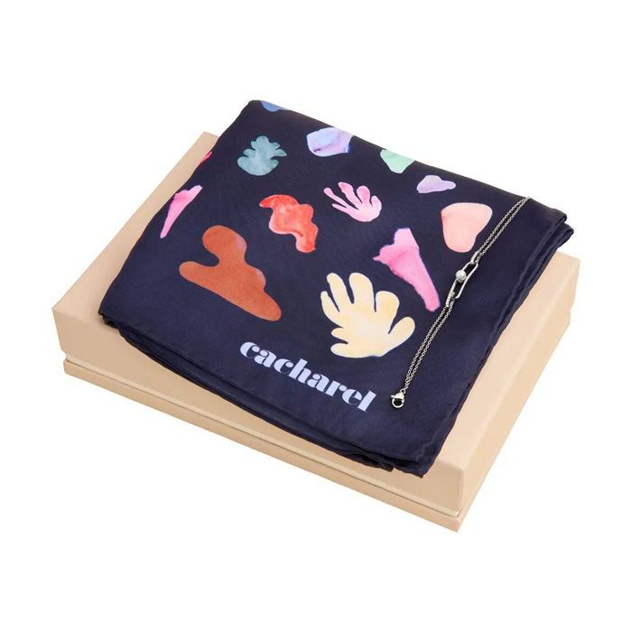 Набор: шарф Apolline Navy и браслет Apolline Silver, нержавеющая сталь