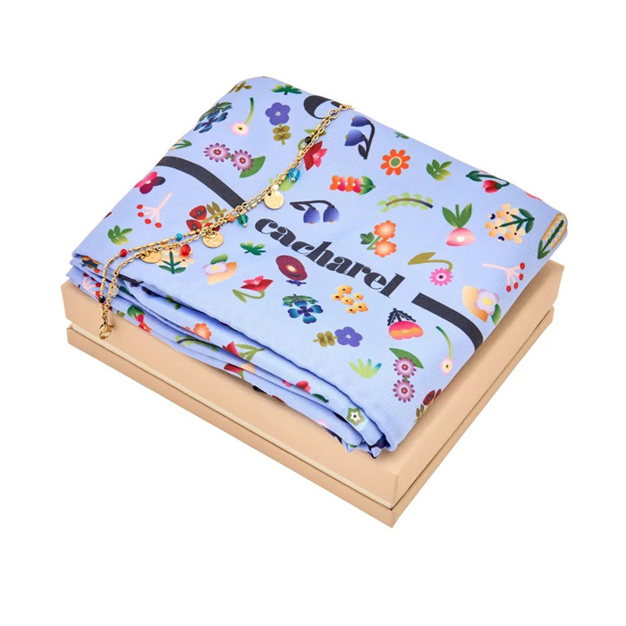 Набор: шарф Séraphine Light Blue и браслет Séraphine Gold, нержавеющая сталь