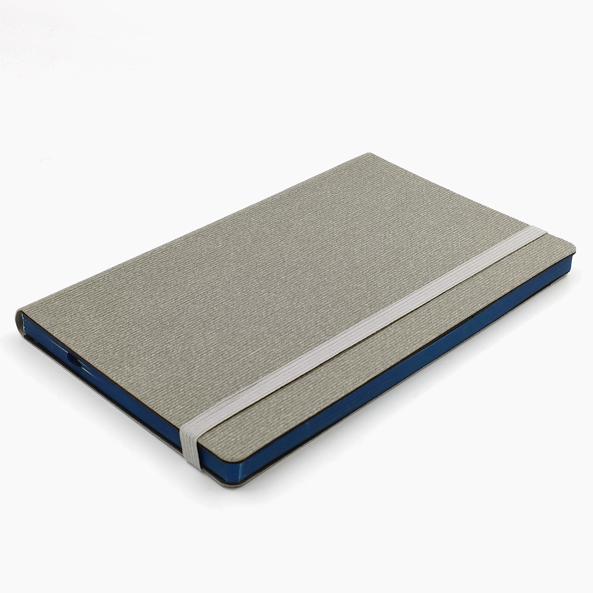 Записная книга V62 13х21 см CORDUROY FLEX серый тонир. бумага синий срез