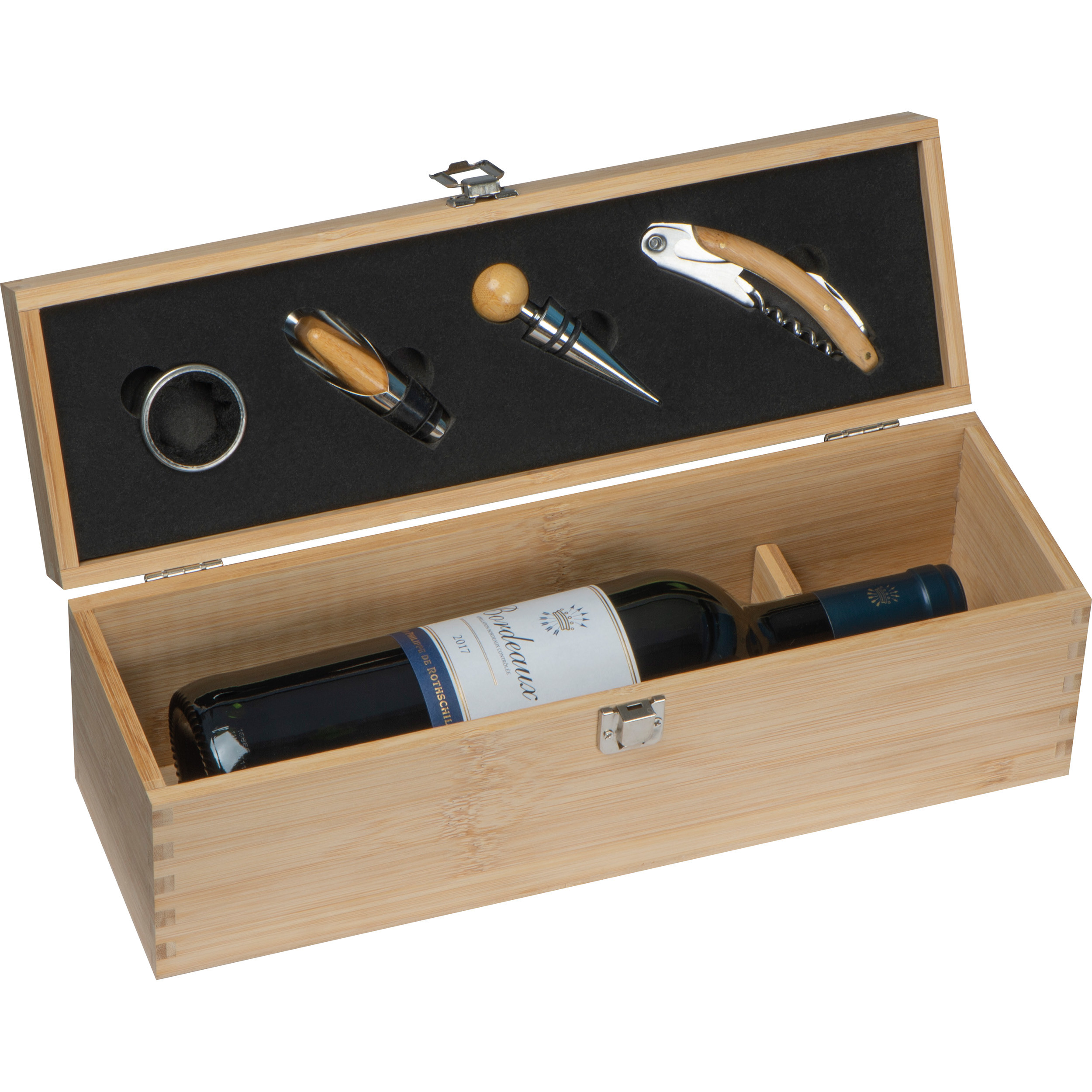 Набор для вина в деревянной коробке