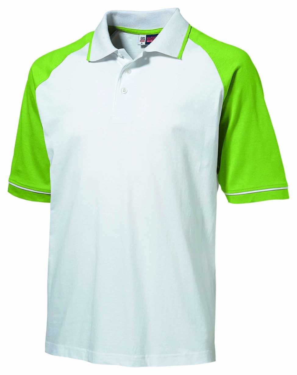 Рубашка-поло, хлопок XL, зел/белый