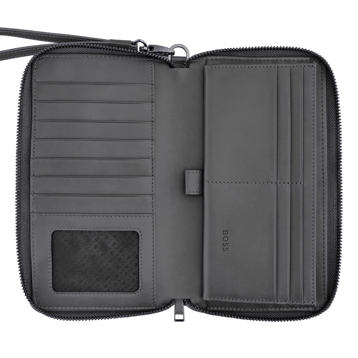 Дорожный кошелек Double B Saffiano Grey, серый