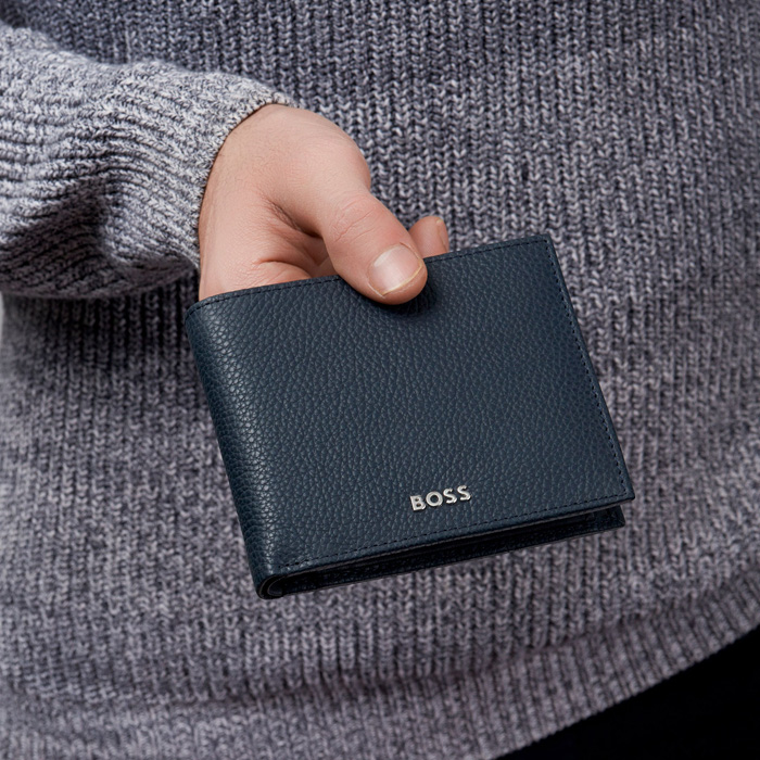 Кошелек Classic Grained Navy, тёмно-синий