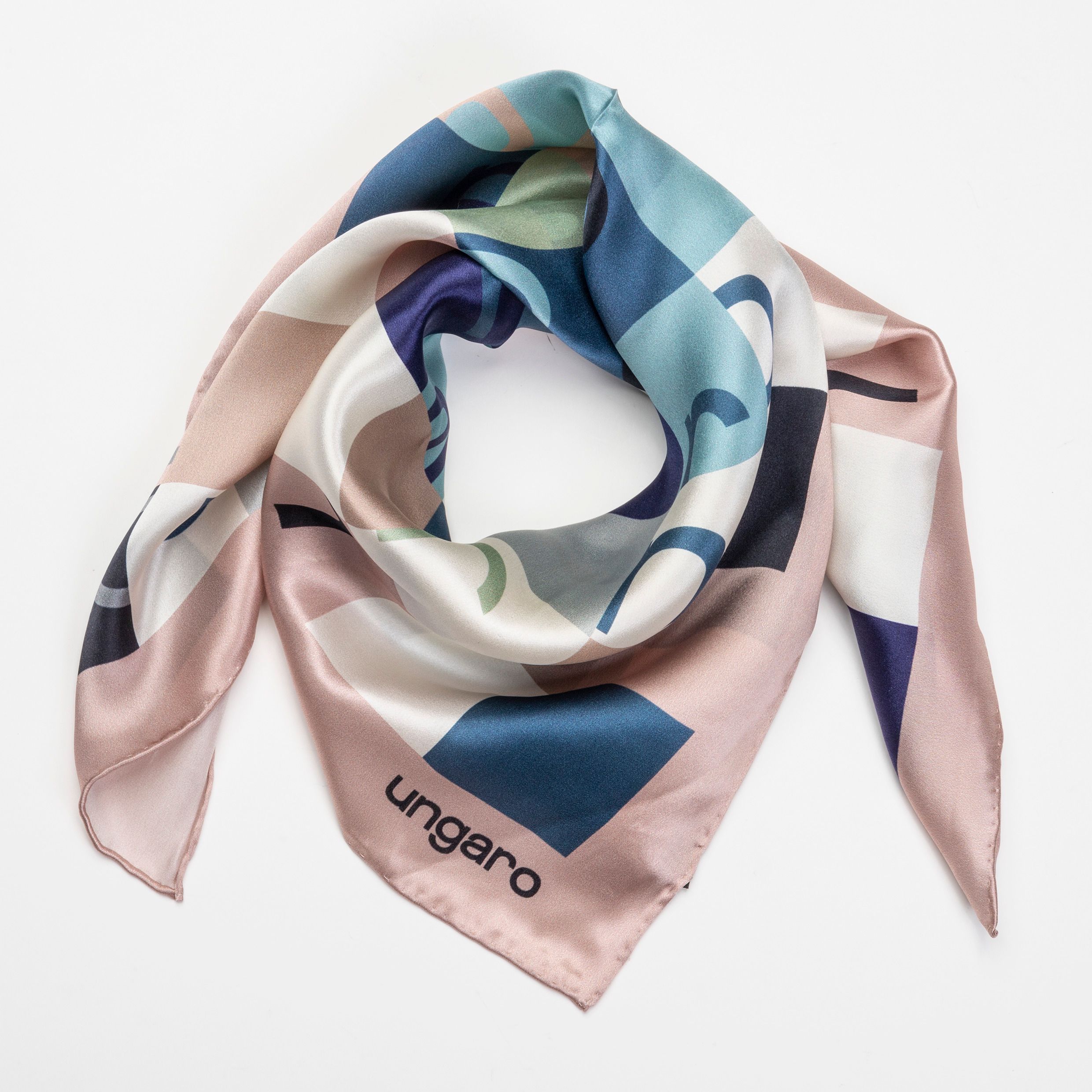 Шелковый шарф Ada Light Pink/multi
