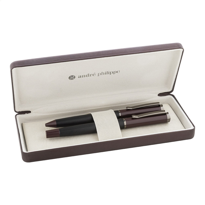 Набор: ручка шариковая и роллер Macaye, бордовый