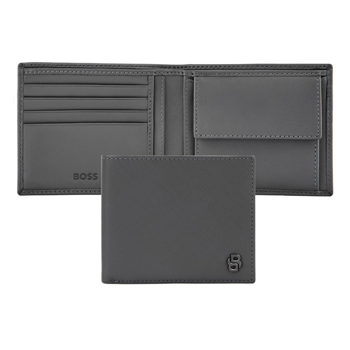 Кошелек Double B Saffiano Grey, серый