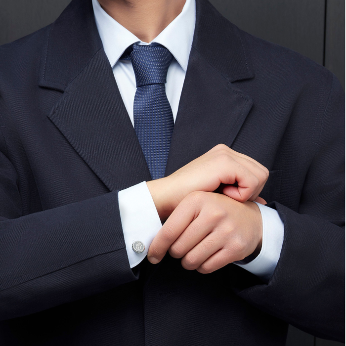 Запонки Button Shinny Chrome, серебристый