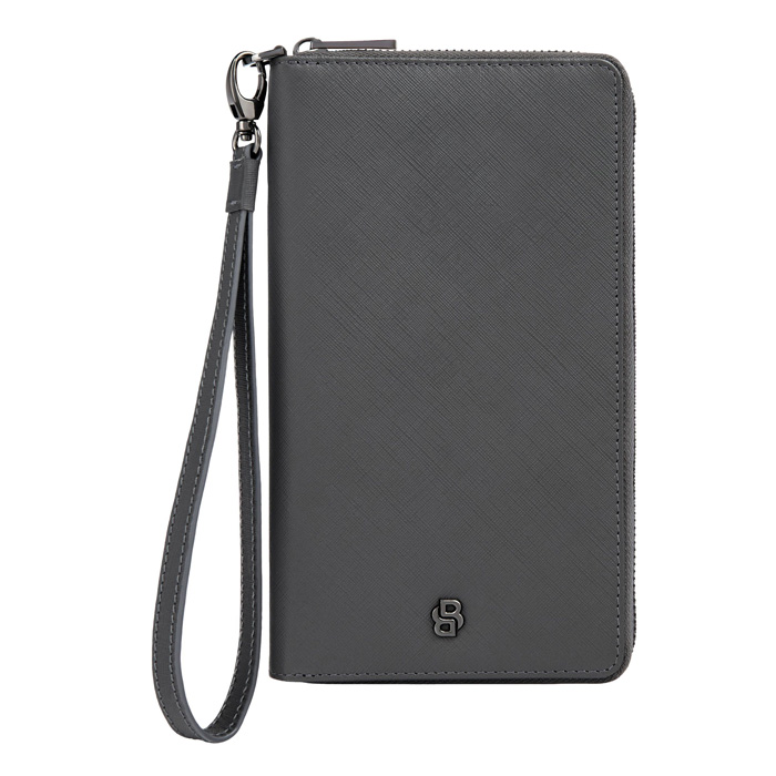 Дорожный кошелек Double B Saffiano Grey, серый