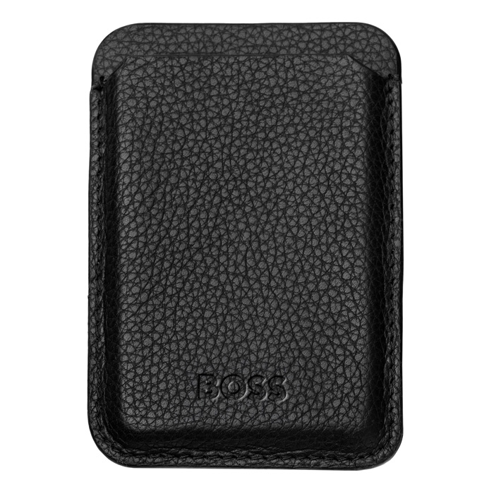 Магнитный картхолдер для телефона Classic Grained Black, чёрный
