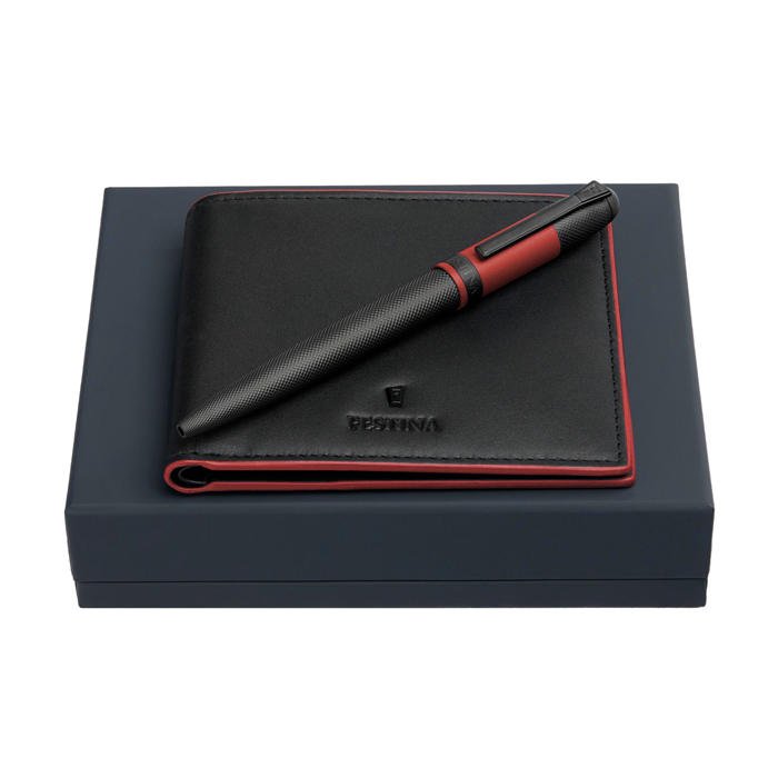 Набор: кошелек и шариковая авторучка Classicals Black Edition Red