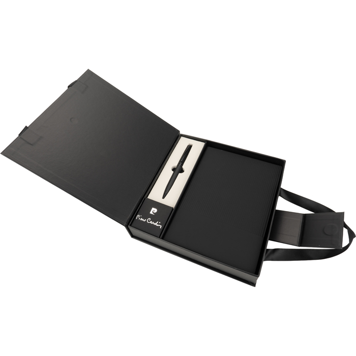 Набор: блокнот и ручка CHANTAL, чёрный, Pierre Cardin