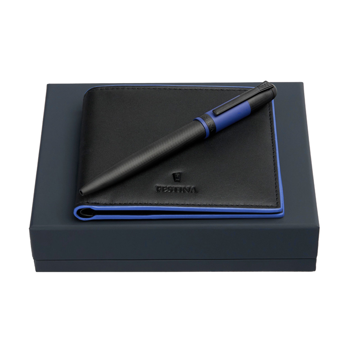Набор: кошелек и шариковая авторучка Classicals Black Edition Blue