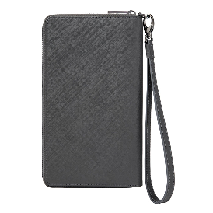 Дорожный кошелек Double B Saffiano Grey, серый