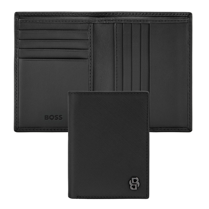 Футляр для кредитных карт Double B Saffiano Black, чёрный