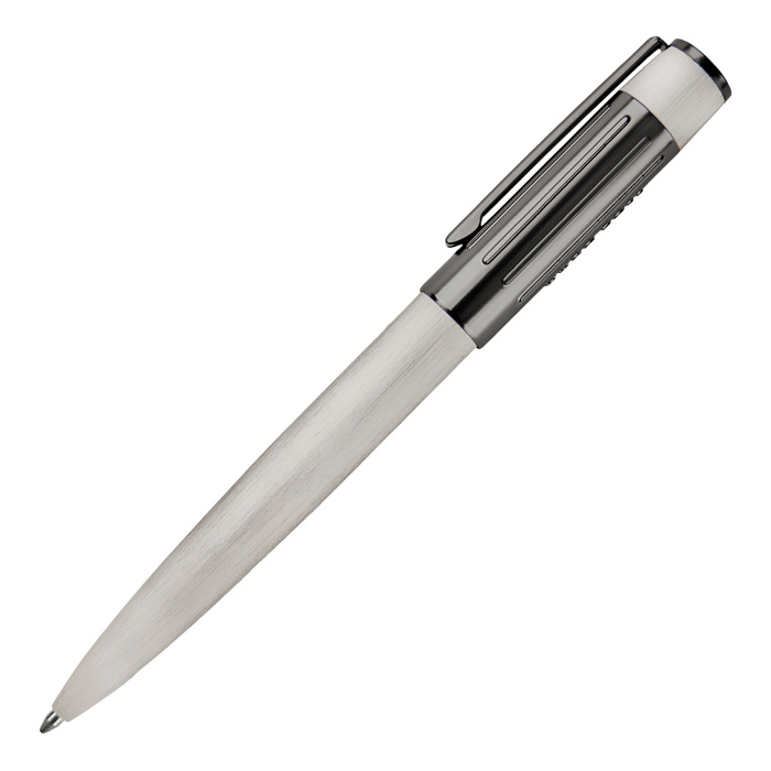 Ручка шариковая Gear Ribs Chrome, серебристый