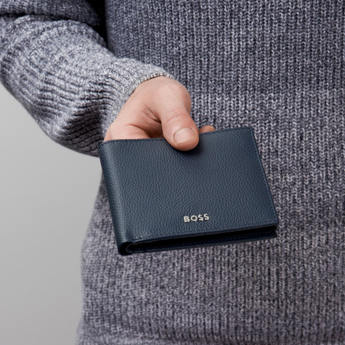Кошелек Classic Grained Navy, тёмно-синий
