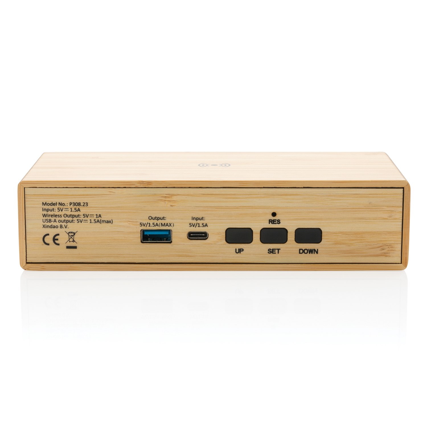 Док-станция Bamboo со встроенными цифровыми часами, 5 Вт