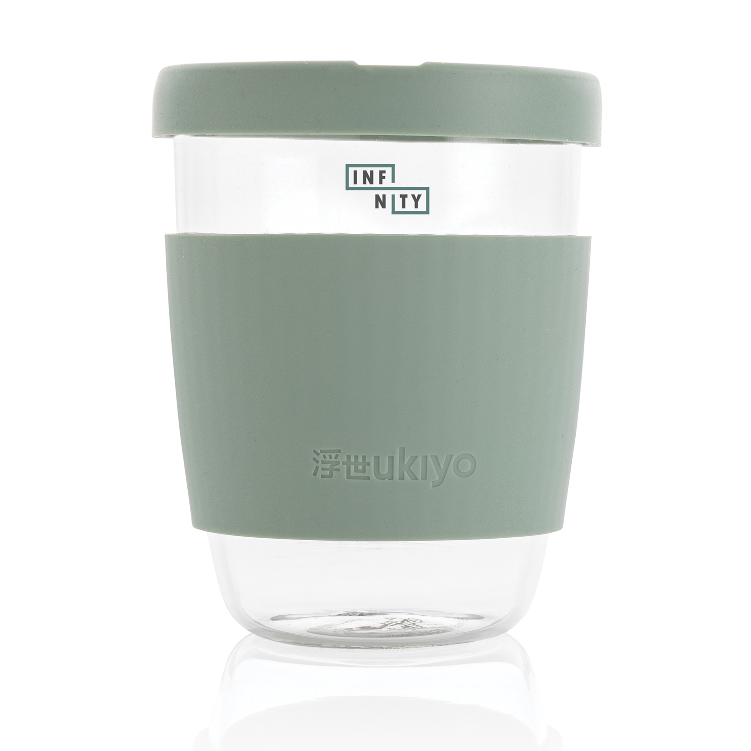 Стакан из стекла Ukiyo с силиконовой крышкой и держателем