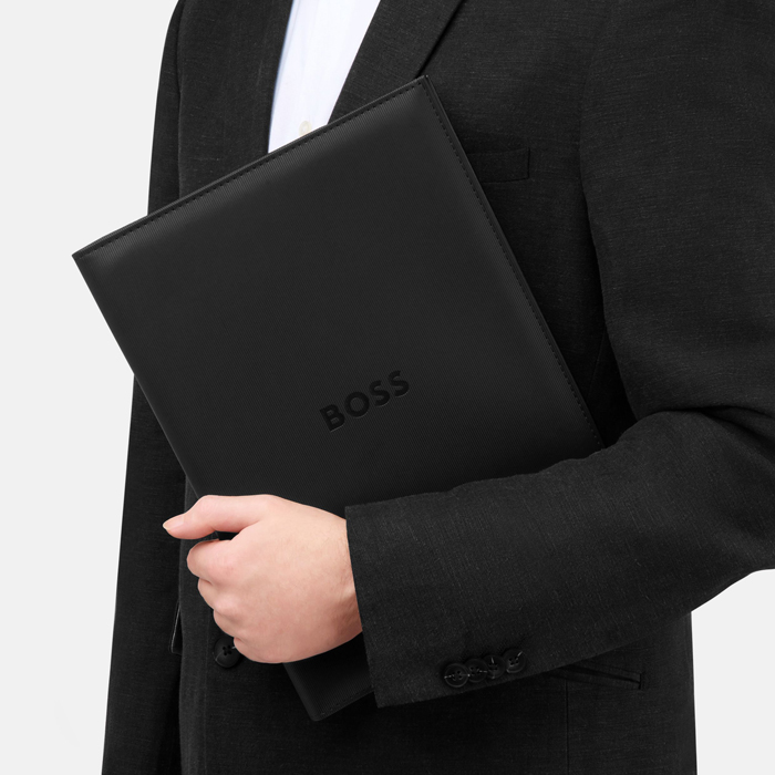 Папка A4 с блокнотом Hugo Boss Formation Line Black