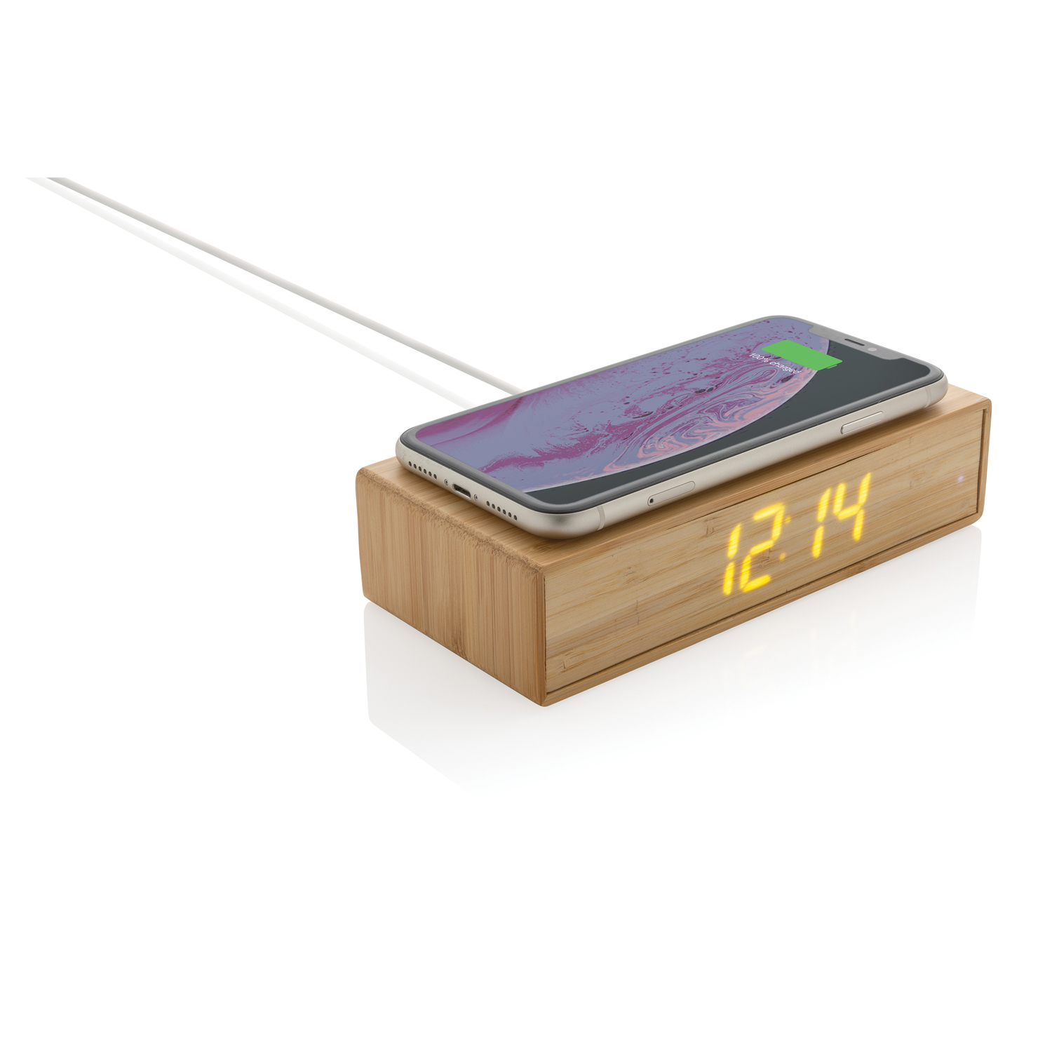 Док-станция Bamboo со встроенными цифровыми часами, 5 Вт