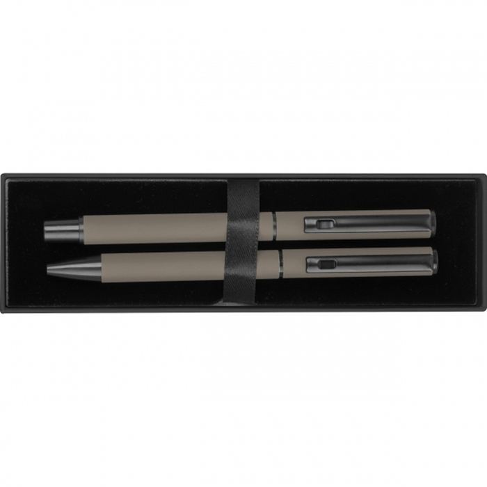 Набор: ручка шариковая и ручка-роллер CANTERBURY, тёмно-серый