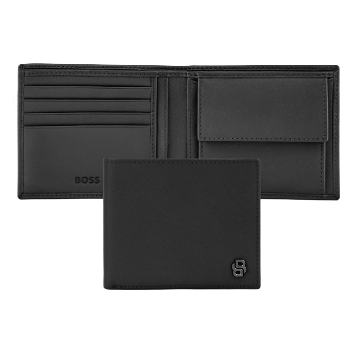 Кошелек Double B Saffiano Black, чёрный