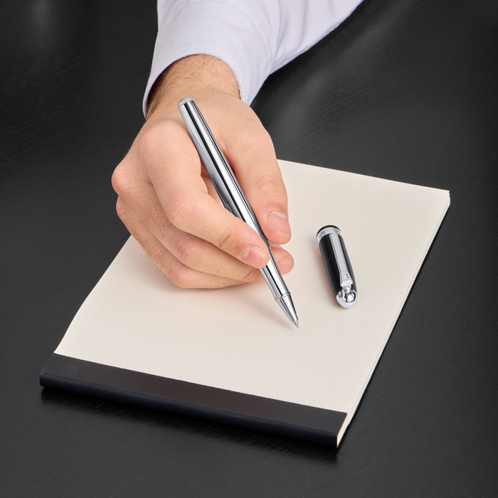 Ручка-роллер Classicals Interlace Chrome, чёрный