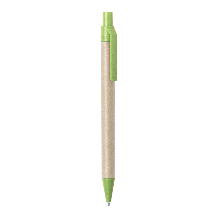 Ручка шариковая Wepel из переработанной бумаги, зелёный