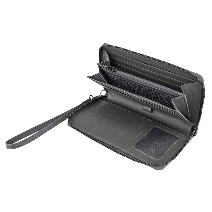 Дорожный кошелек Double B Saffiano Grey, серый
