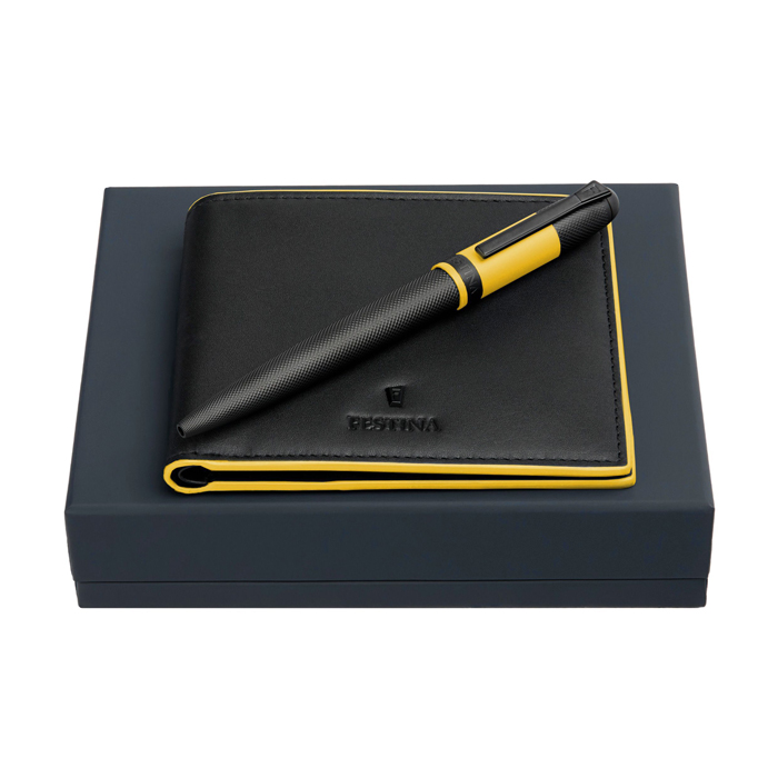 Набор: кошелек и шариковая авторучка Classicals Black Edition Yellow