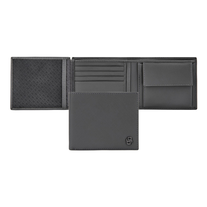 Кошелек Double B Saffiano Grey, серый