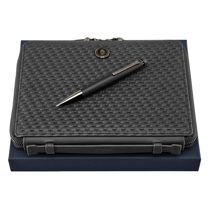 Набор: шариковая ручка и папка формата А5 Interlace Black