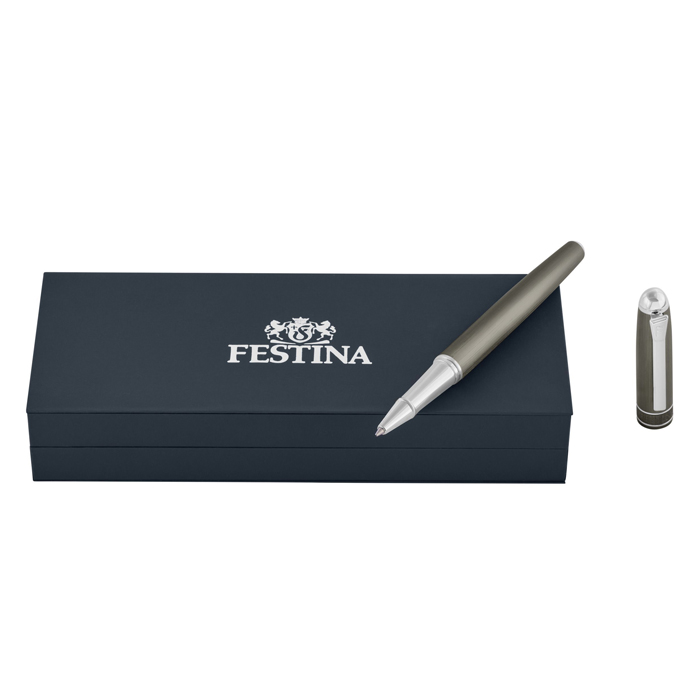 Ручка-роллер Classicals Brushed Gun & Chrome, серый