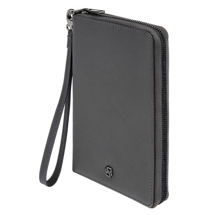 Дорожный кошелек Double B Saffiano Grey, серый
